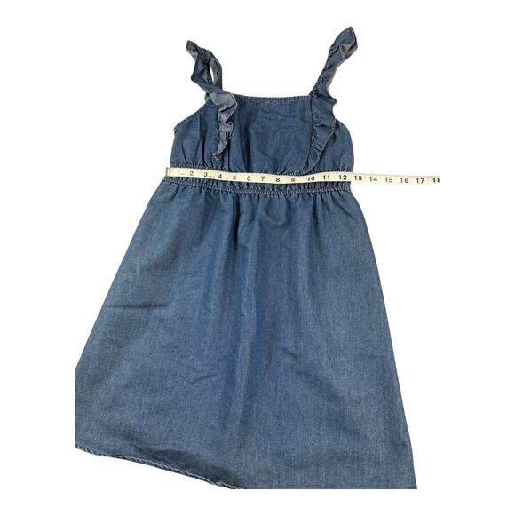 Derek Heart Girls’ Denim Ruffle Strap Dress – Size 10/12 - Picture 4 of 6